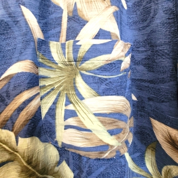 XL 100% Silk Tropical Hawaiian Short Sleeve Button Down Dress Shirt Vacation - Picture 6 of 8